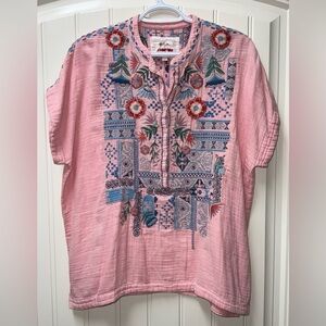 NEW NWT $215 WOMENS SMALL MEDIUM LARGE (bust 46”) JOHNNY WAS CHRISLEY SHIRT